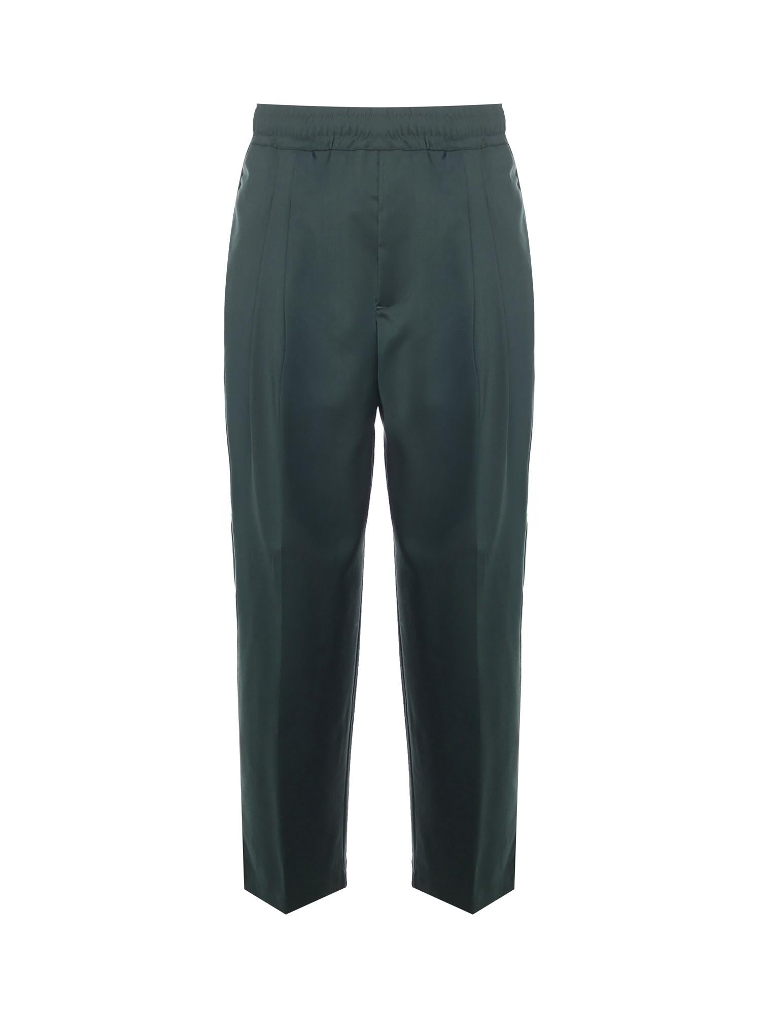 Pantaloni Niklas in fresco lana<BR/> NIKLAS VERDE SCURO GIULIANO GALIANO 