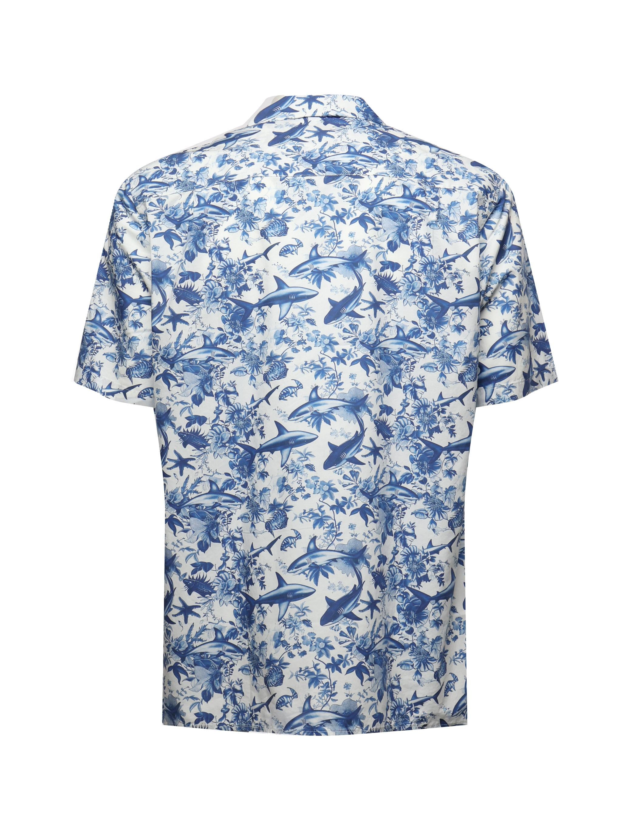 Camicia Kalea con stampa squali KALE001 01127H MC2 SAINT BARTH 