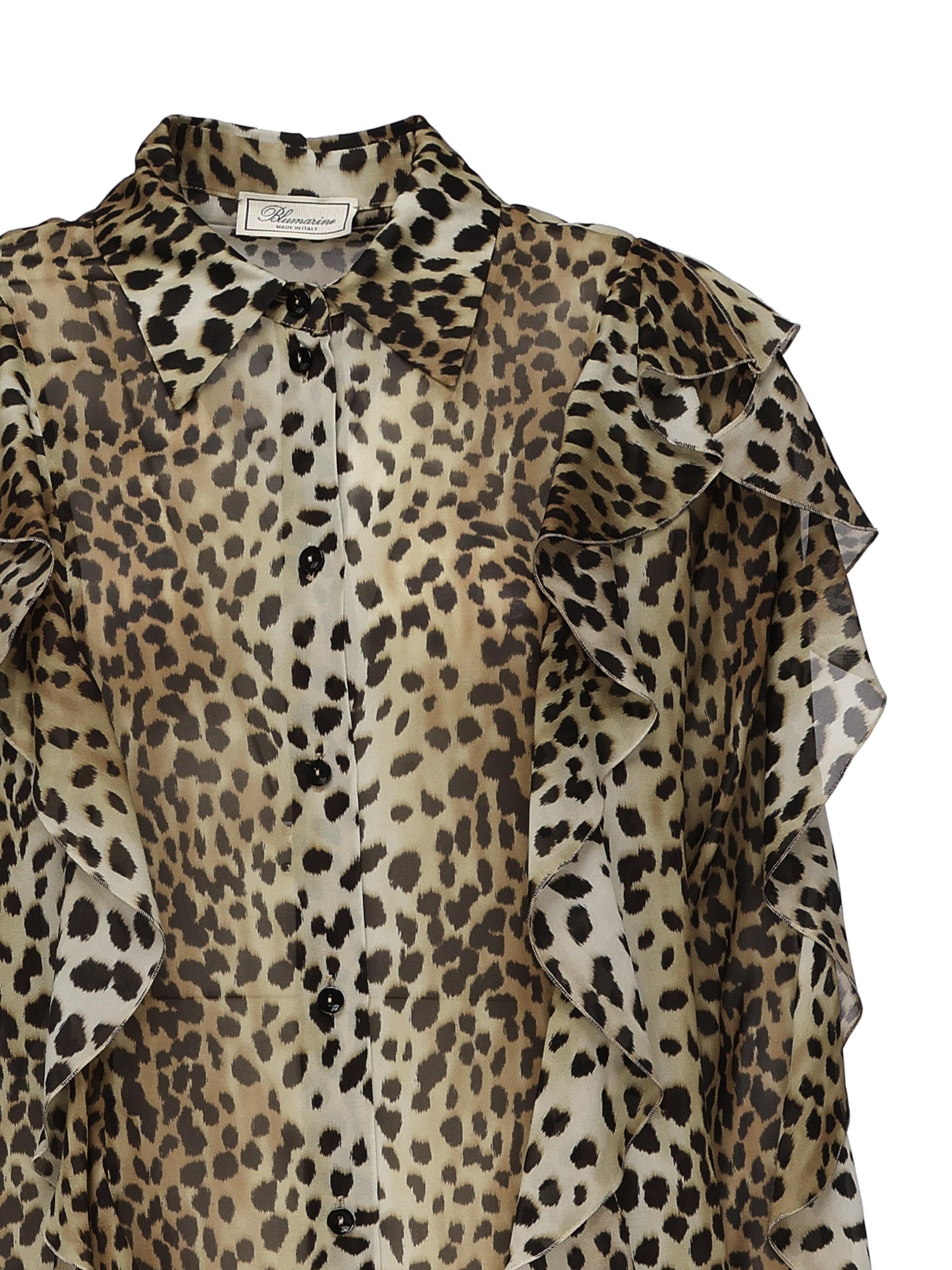 Camicia in georgette stampata con volant 2C354A M9905 BLUMARINE 