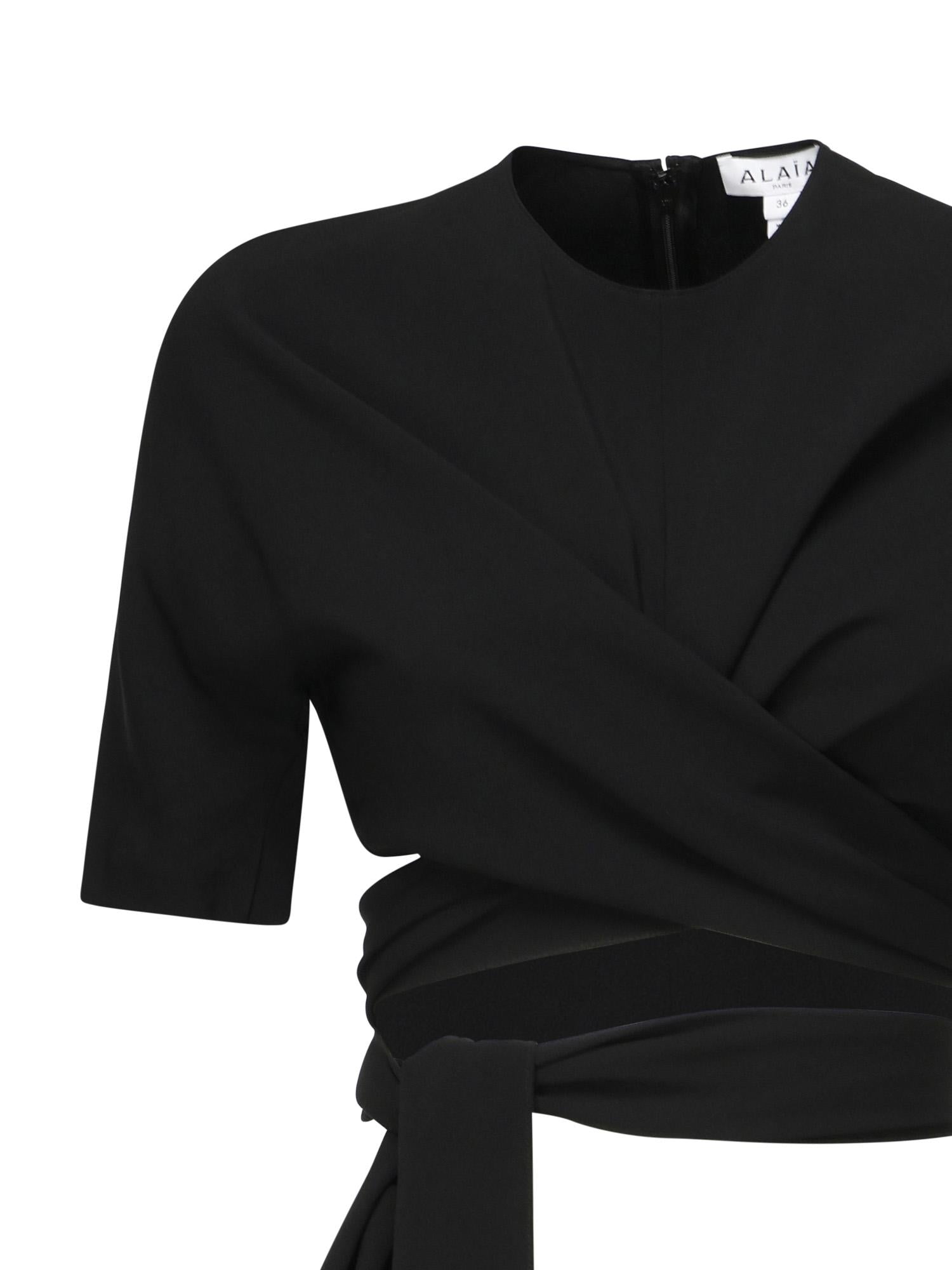 Top in crêpe di misto viscosa AA9H1250W071B 995 ALAIA 