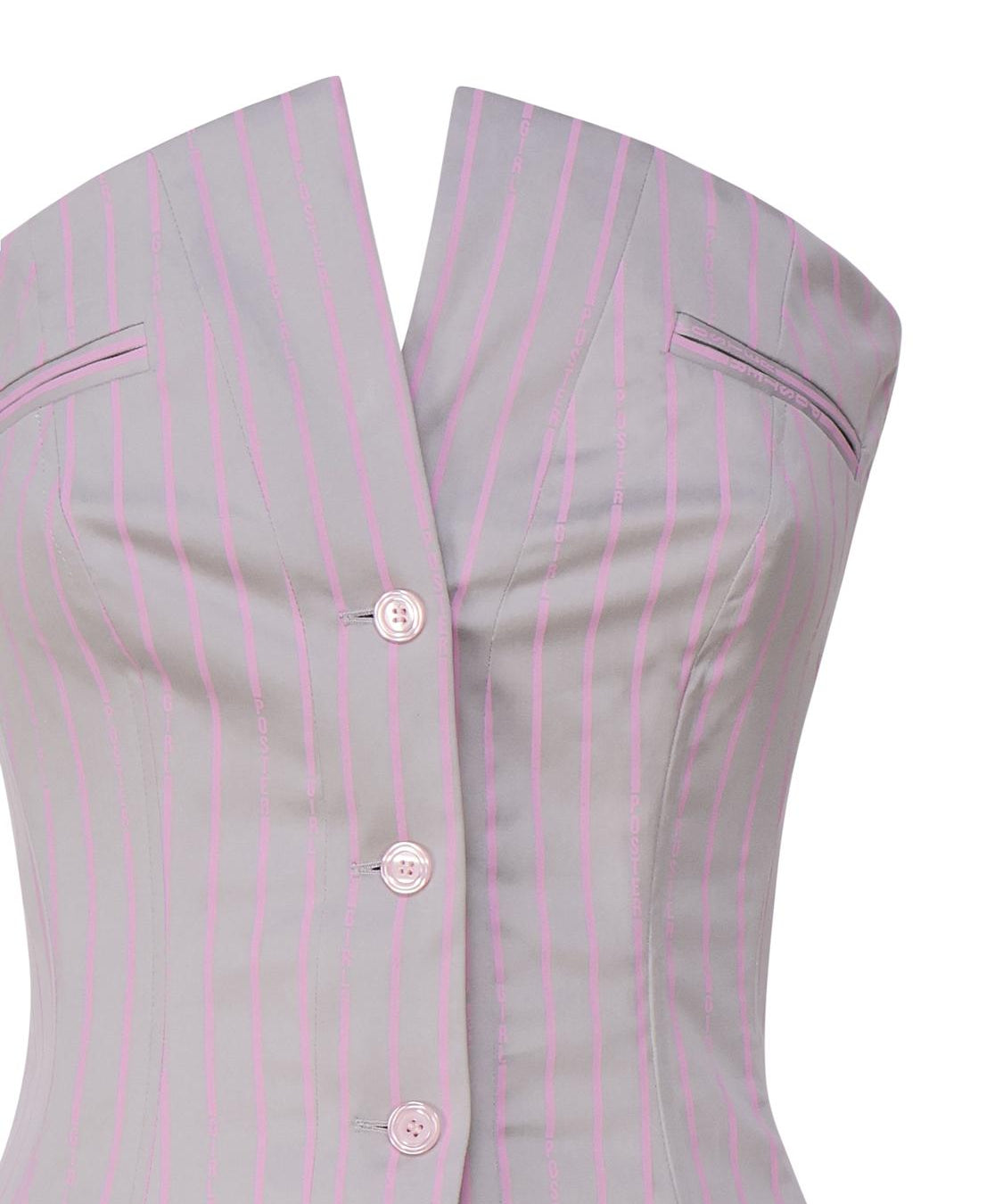 Top corsetto Court SS24RTWTP086 STRETCH COTTONGREY/PINK PINSTRIPE POSTER GIRL 