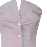 Top corsetto Court SS24RTWTP086 STRETCH COTTONGREY/PINK PINSTRIPE POSTER GIRL 