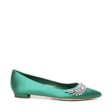 Ballerine Pluma in raso con fibbia gioiello 124-2671-0005 -3206 MANOLO BLAHNIK 