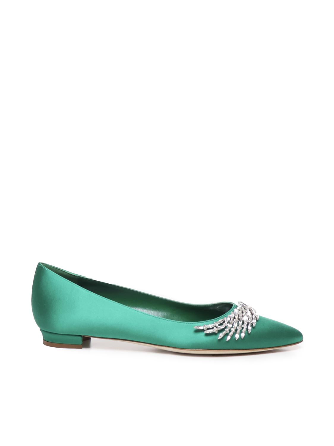 Ballerine Pluma in raso con fibbia gioiello 124-2671-0005 -3206 MANOLO BLAHNIK 