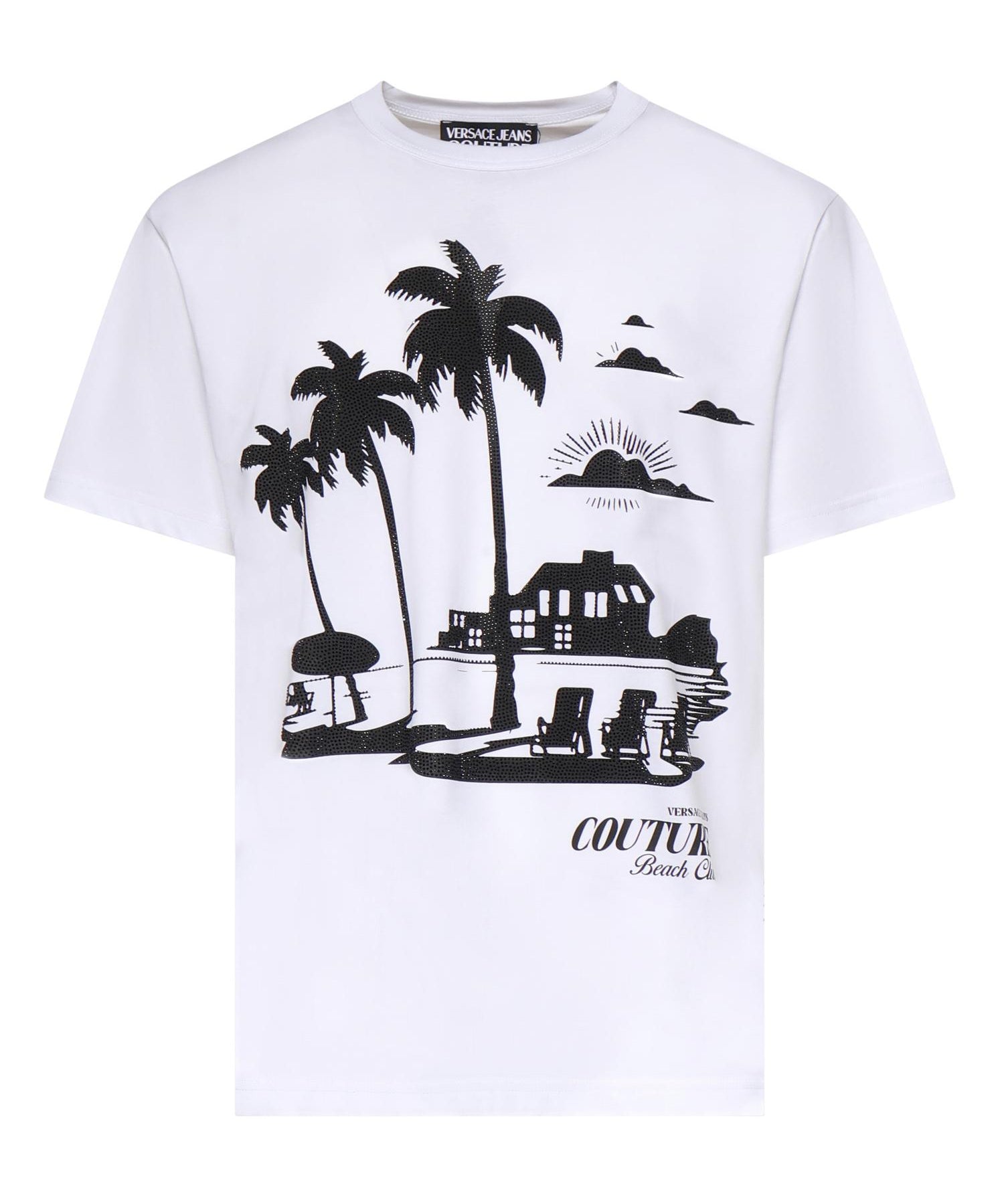 T-shirt in jersey di cotone con stampa 80GAHT11 CJ00T3 VERSACE JEANS COUTURE 