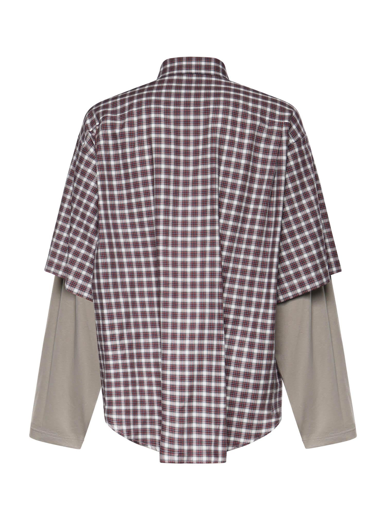 Camicia Wrong Sleeve in popeline check 866543 TUM176011 BALENCIAGA 