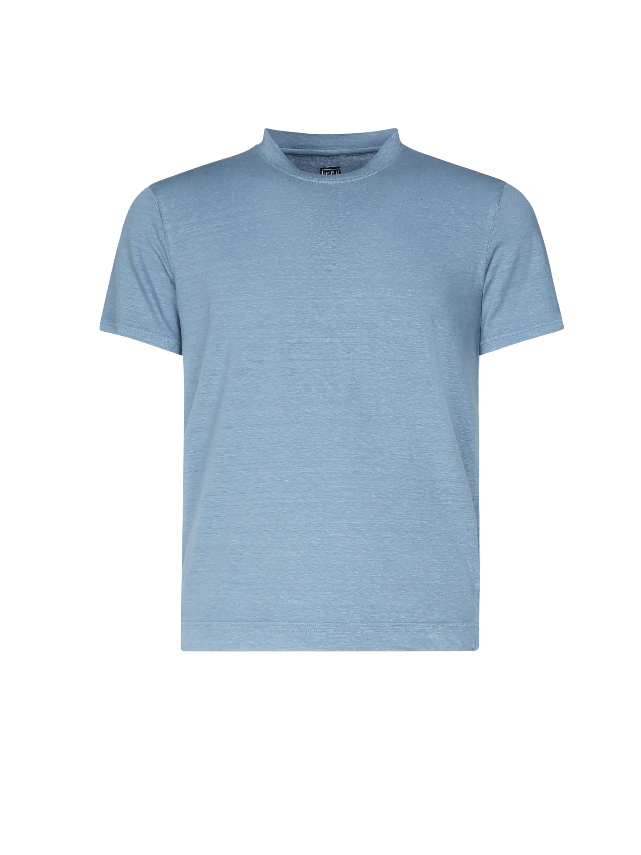 T-shirt manica corta in lino 8UED0151 917 FEDELI 