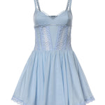 Miniabito Gardenia in voile di cotone e pizzo 261602 BLUE CHARO RUIZ 