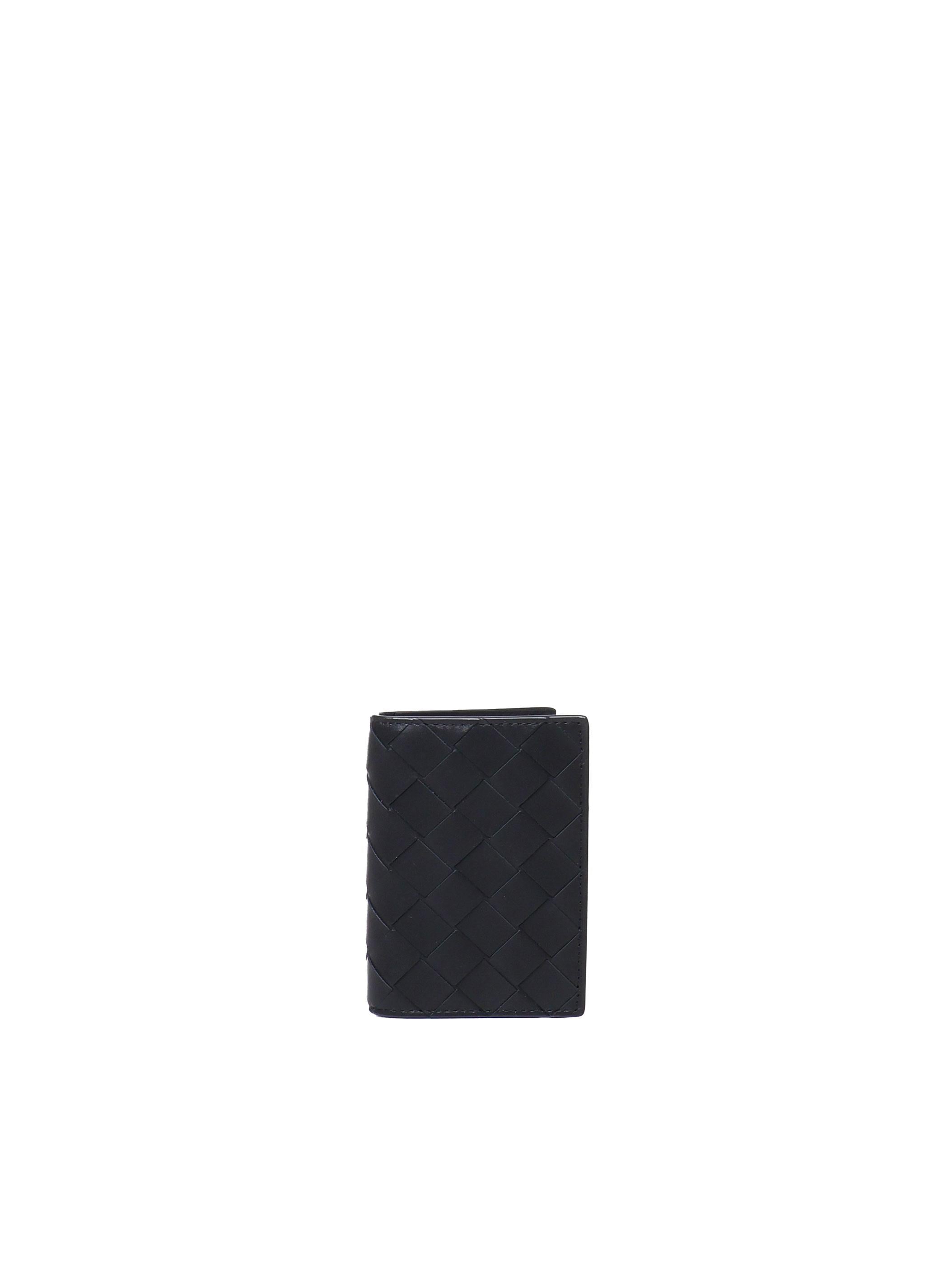 Porta carte Intrecciato in pelle con patta 749417 VCPQ48803 BOTTEGA VENETA 