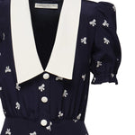 Abito con stampa fiocchi e colletto FABX4113F4595 1844 ALESSANDRA RICH 