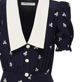 Abito con stampa fiocchi e colletto FABX4113F4595 1844 ALESSANDRA RICH 