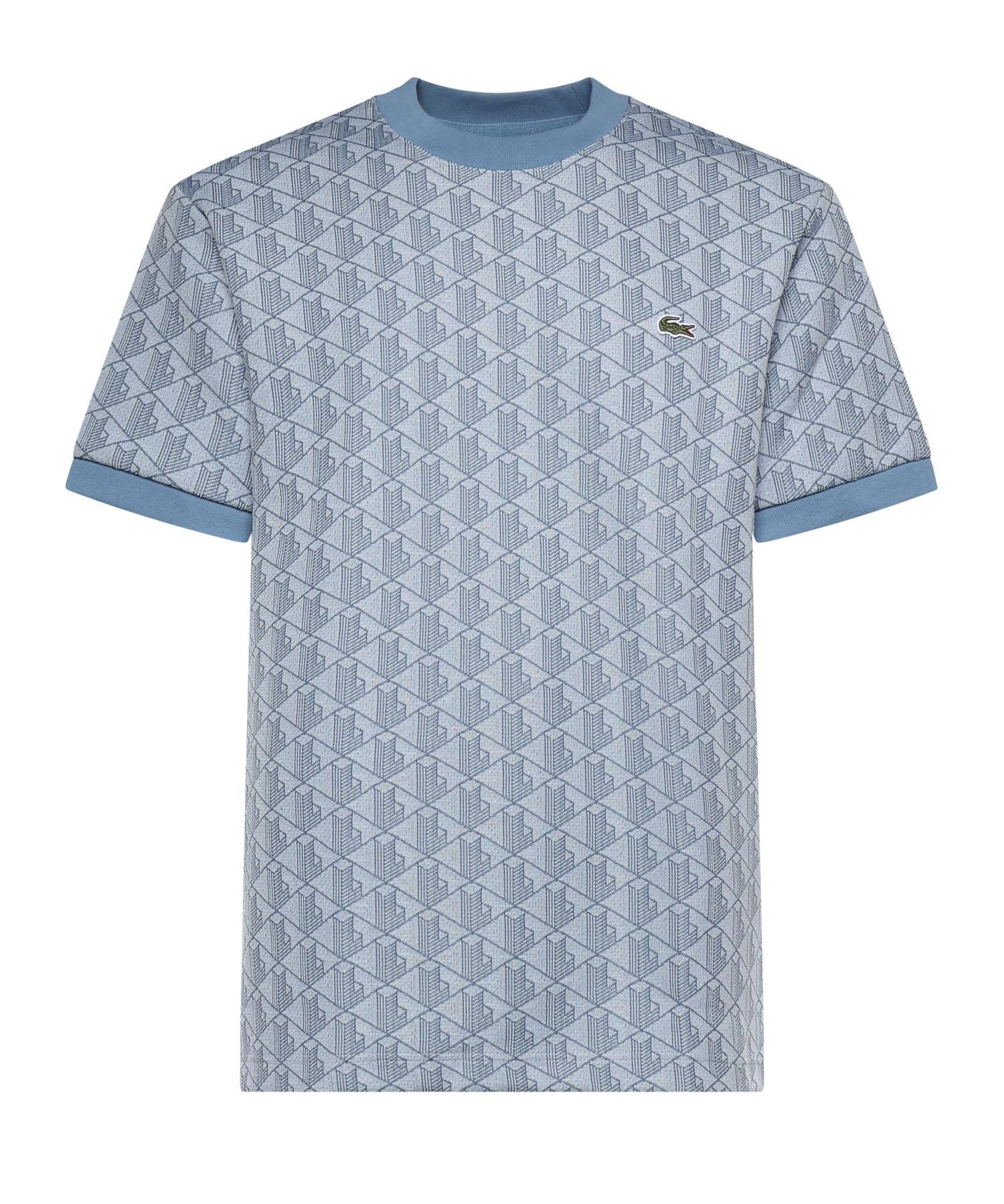T-shirt in jacquard con monogramma<BR/> TH1197 1QI LACOSTE 
