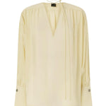 Blusa con scollo a V e arricci 106846 A3B2C19 PINKO 
