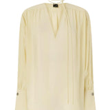 Blusa con scollo a V e arricci 106846 A3B2C19 PINKO 