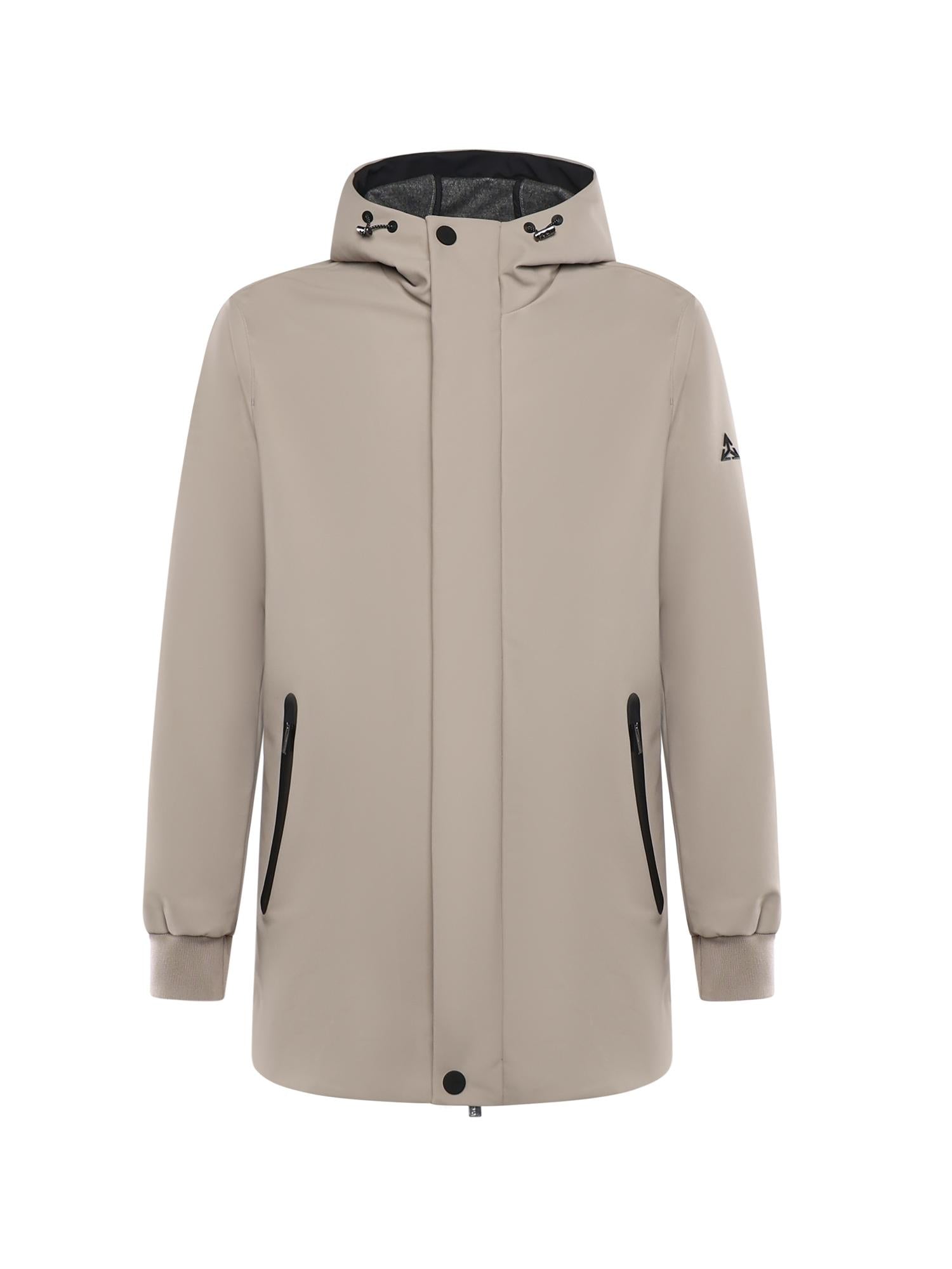 Parka con cappuccio e logo HE9440013 BEIGE HESKIMO 