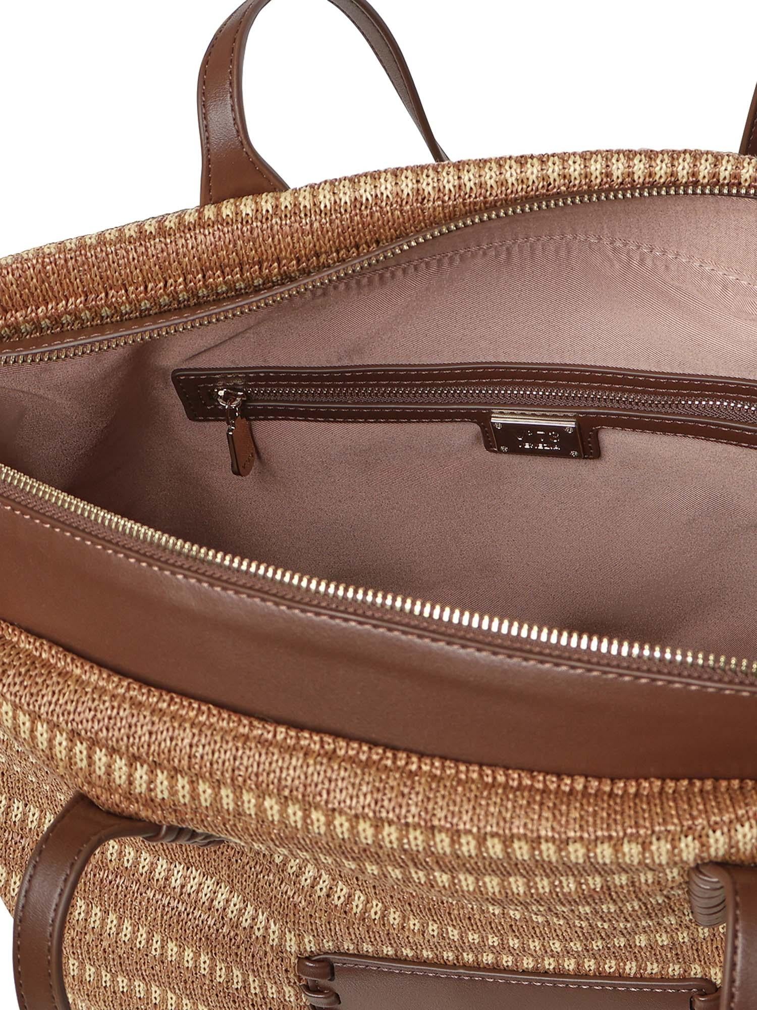 Borsa shopping Cassie con logo 73BS9M801 CASSIENATURALE/MORO V° 73 