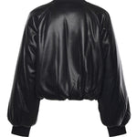 Bomber cropped effetto pelle 105372 A2P4Z99 PINKO 