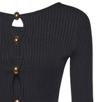 Vestito midi maglia a costine 5BGK55 5891ZJBLK MARCIANO BY GUESS 