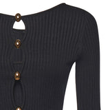 Vestito midi maglia a costine 5BGK55 5891ZJBLK MARCIANO BY GUESS 