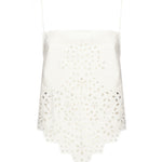 Top ricamato in cotone SS25138T WHITE SELF-PORTRAIT 