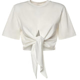 T-shirt cropped in cotone 26SSNTP-0002 BIANCO NINEMINUTES 