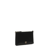 Pochette piatta in pelle con logo Love Birds 104277 A0F1Z99Q PINKO 