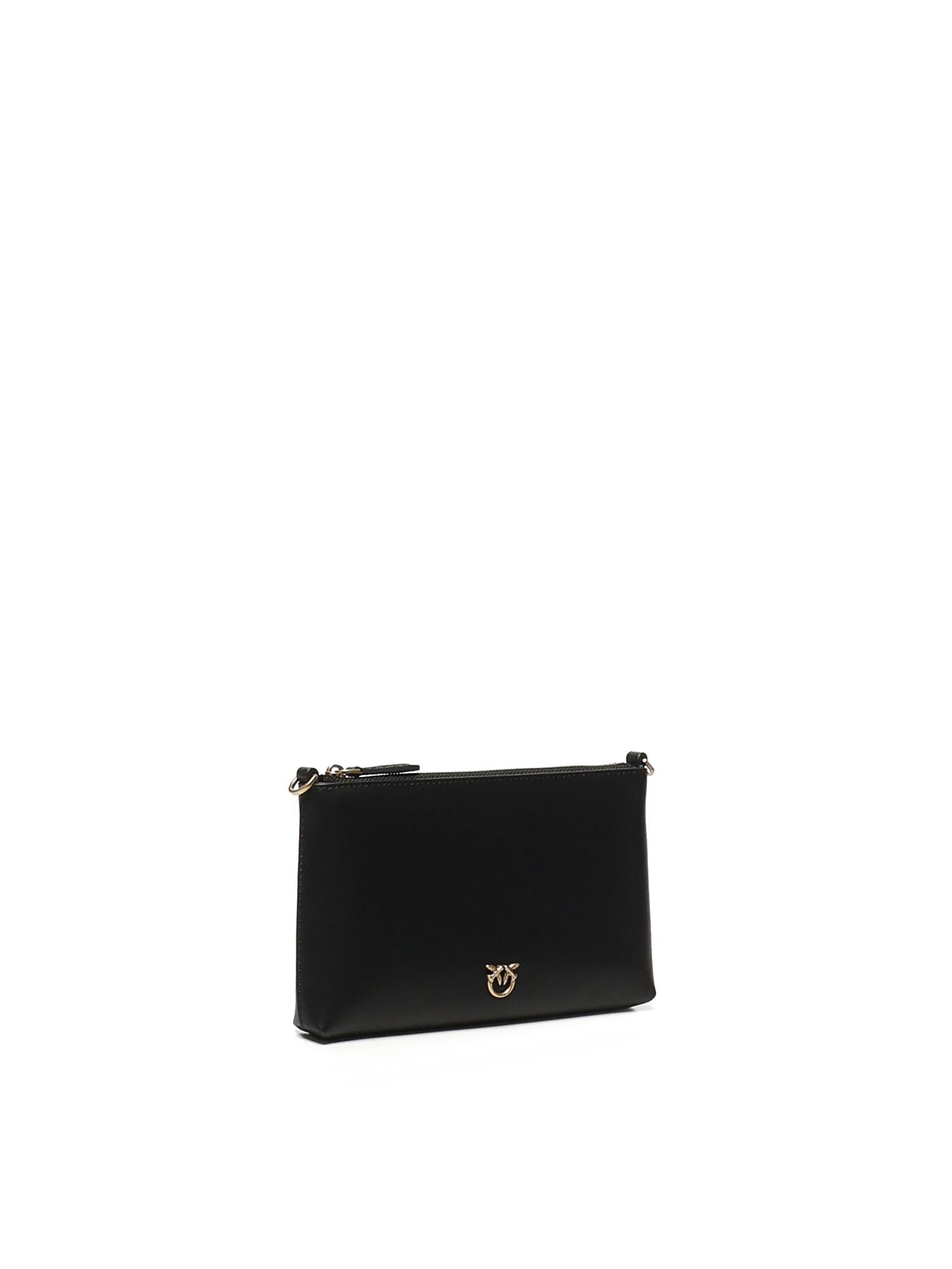 Pochette piatta in pelle con logo Love Birds 104277 A0F1Z99Q PINKO 