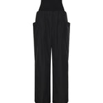 Pantaloni a gamba larga in nylon e lana AA9P1304W120C 999 ALAIA 