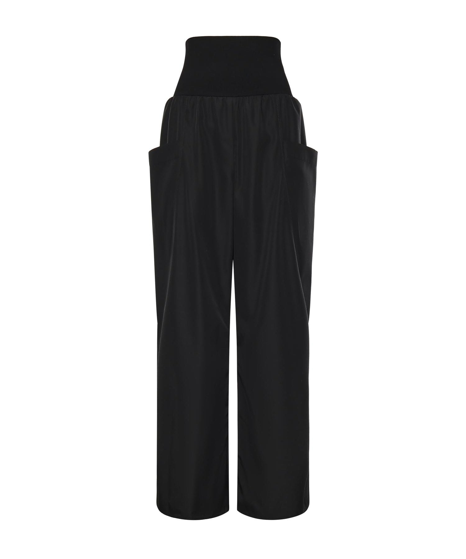 Pantaloni a gamba larga in nylon e lana AA9P1304W120C 999 ALAIA 
