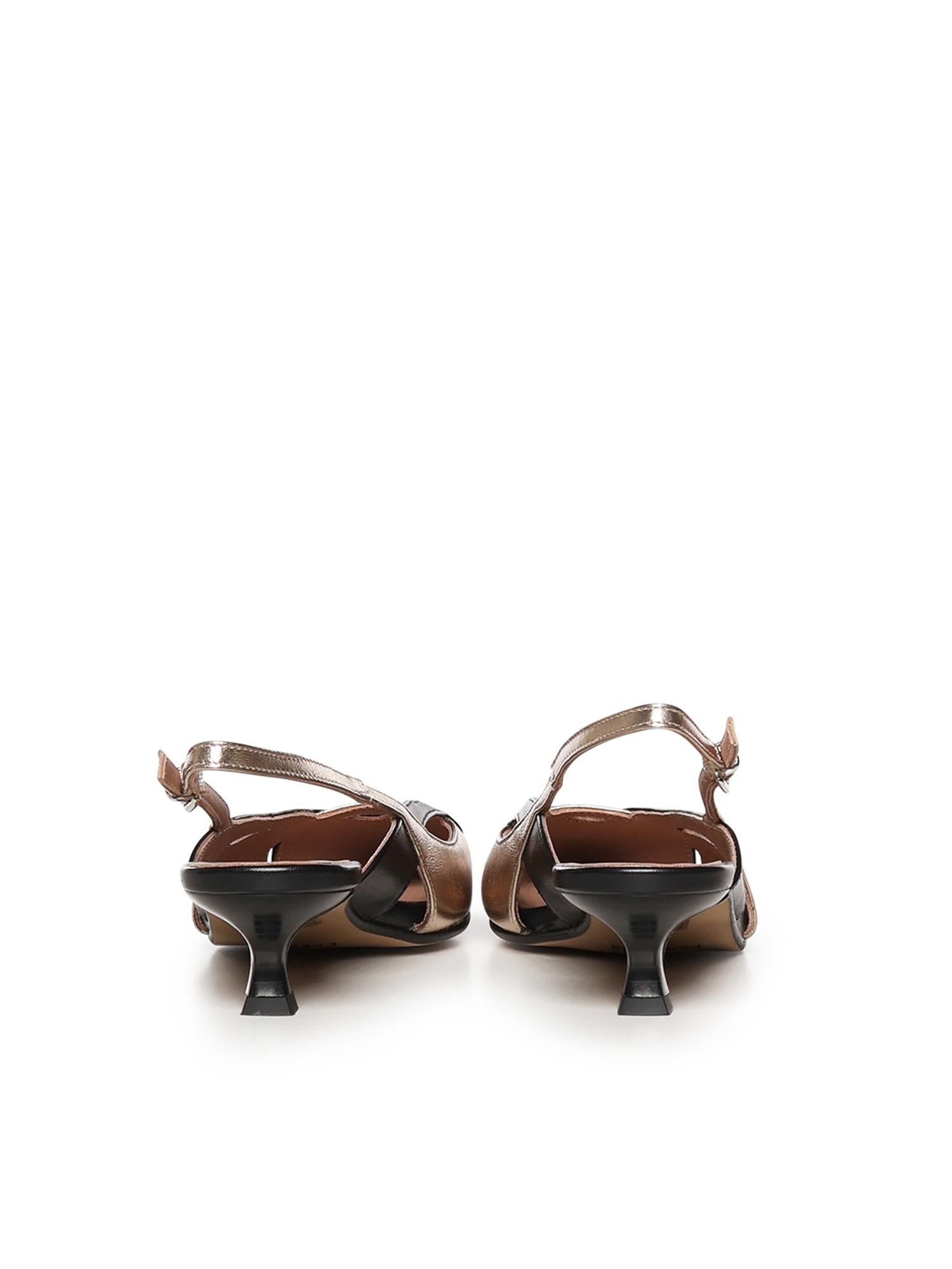 Slingback Caroline Rio Nature in pelle A57129 NERO QUARZO CARMENS 