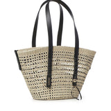 Borsa cesto Braid media in palma Iraca e pelle di vitello ASCPNIBX02 2165 LOEWE 