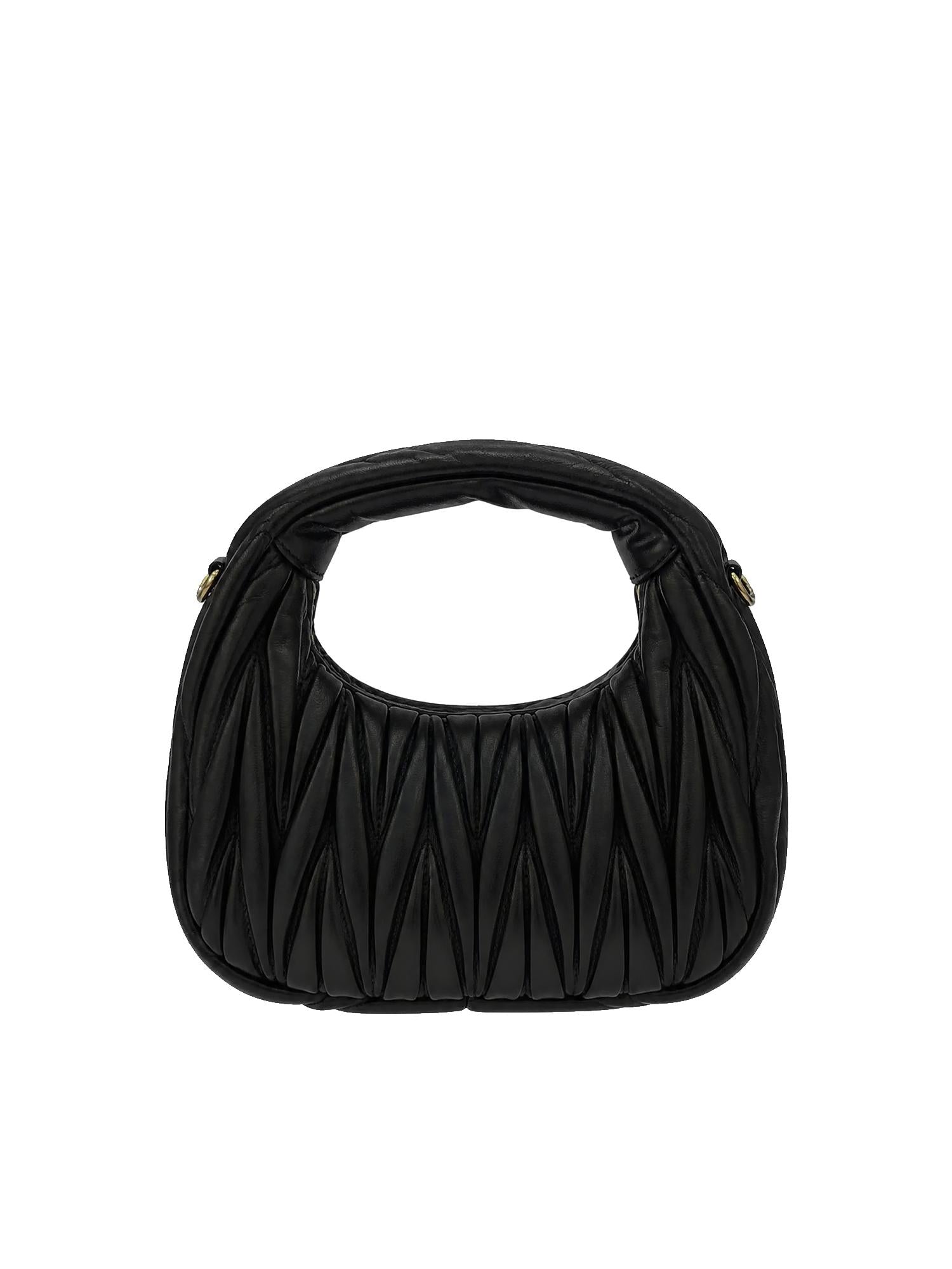 Borsa hobo Wander in nappa matelassé 5BC125 AN88F0002 MIU MIU 