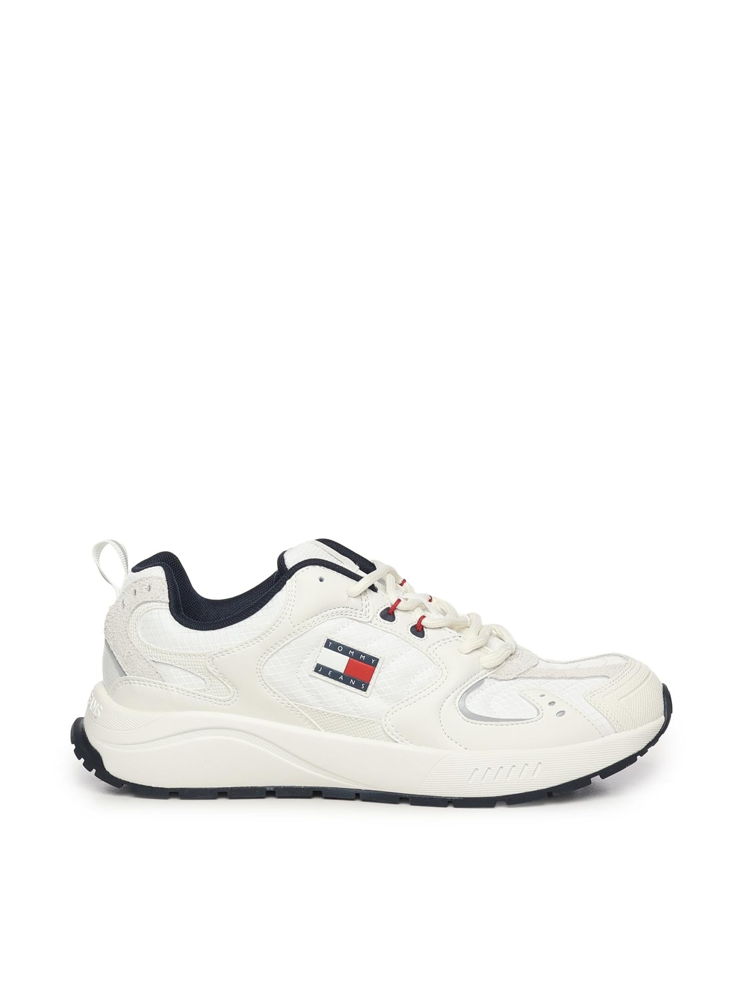 Sneakers con mix di texture e logo<BR/> EM0EM01581 TCR TOMMY HILFIGER 