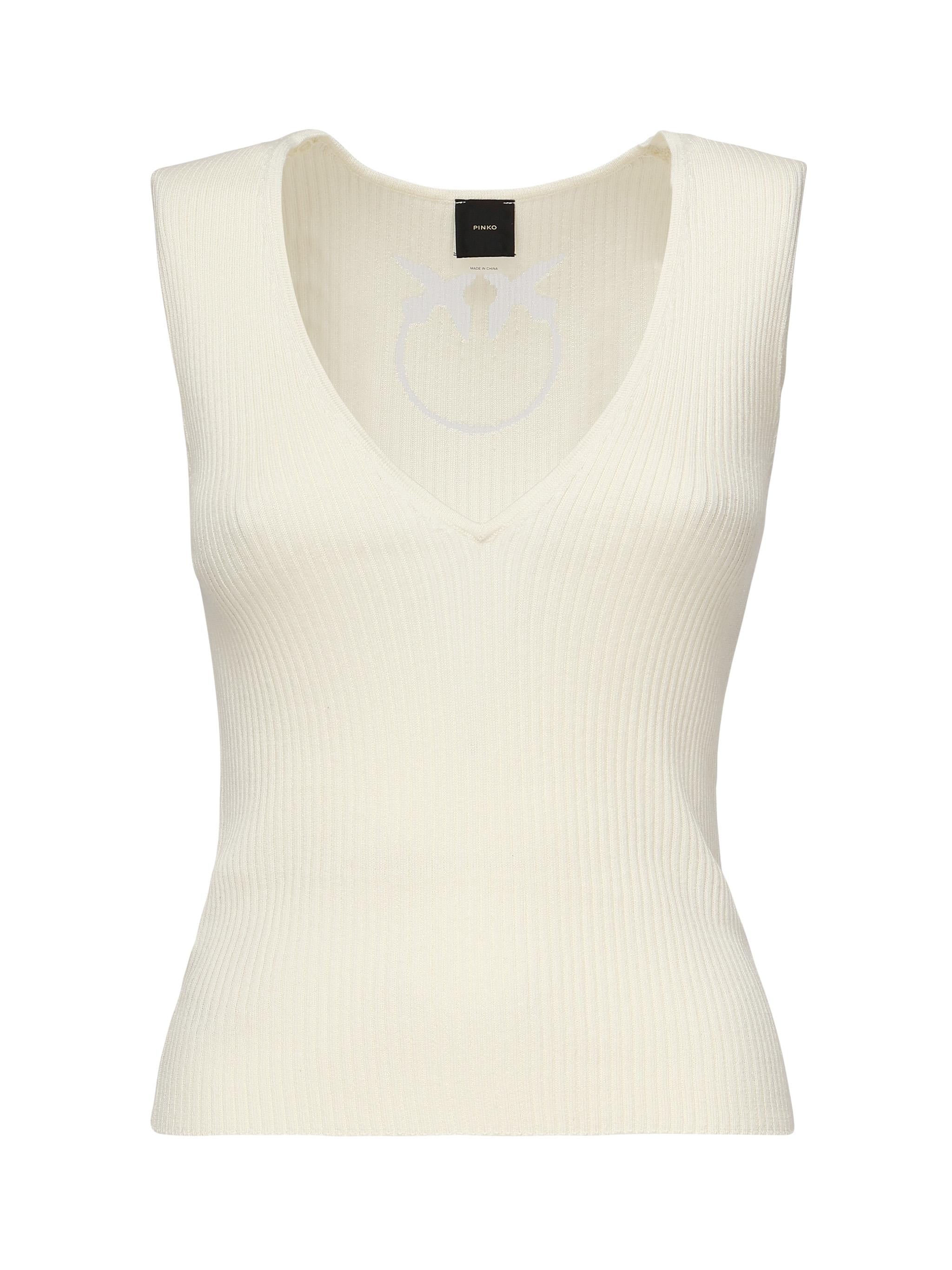 Top smanicato costine misto seta<BR/> 104808 A1KWZ05 PINKO 
