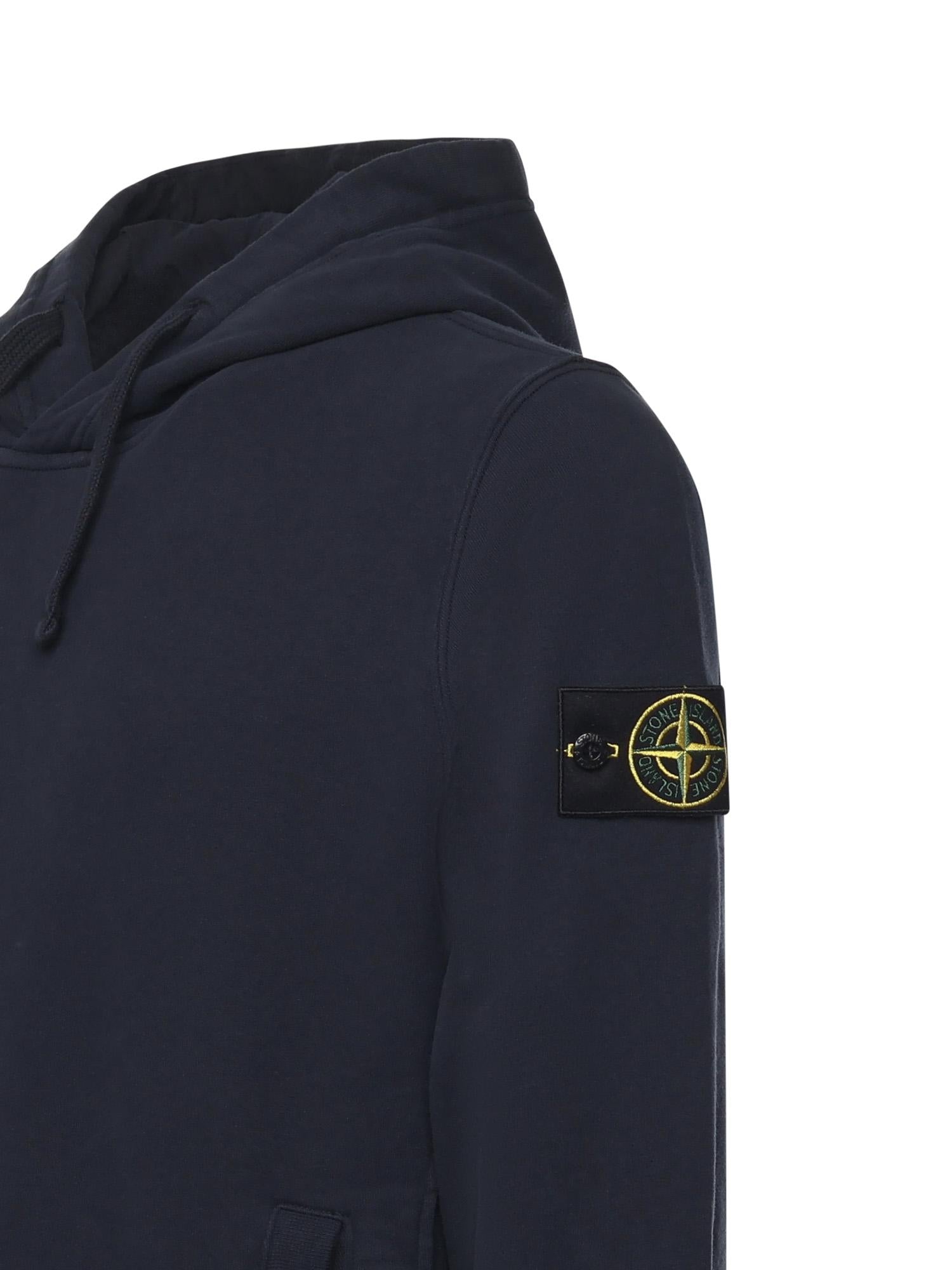 Felpa con cappuccio e logo<BR/> K2S156100029 S0A20V0020 STONE ISLAND 
