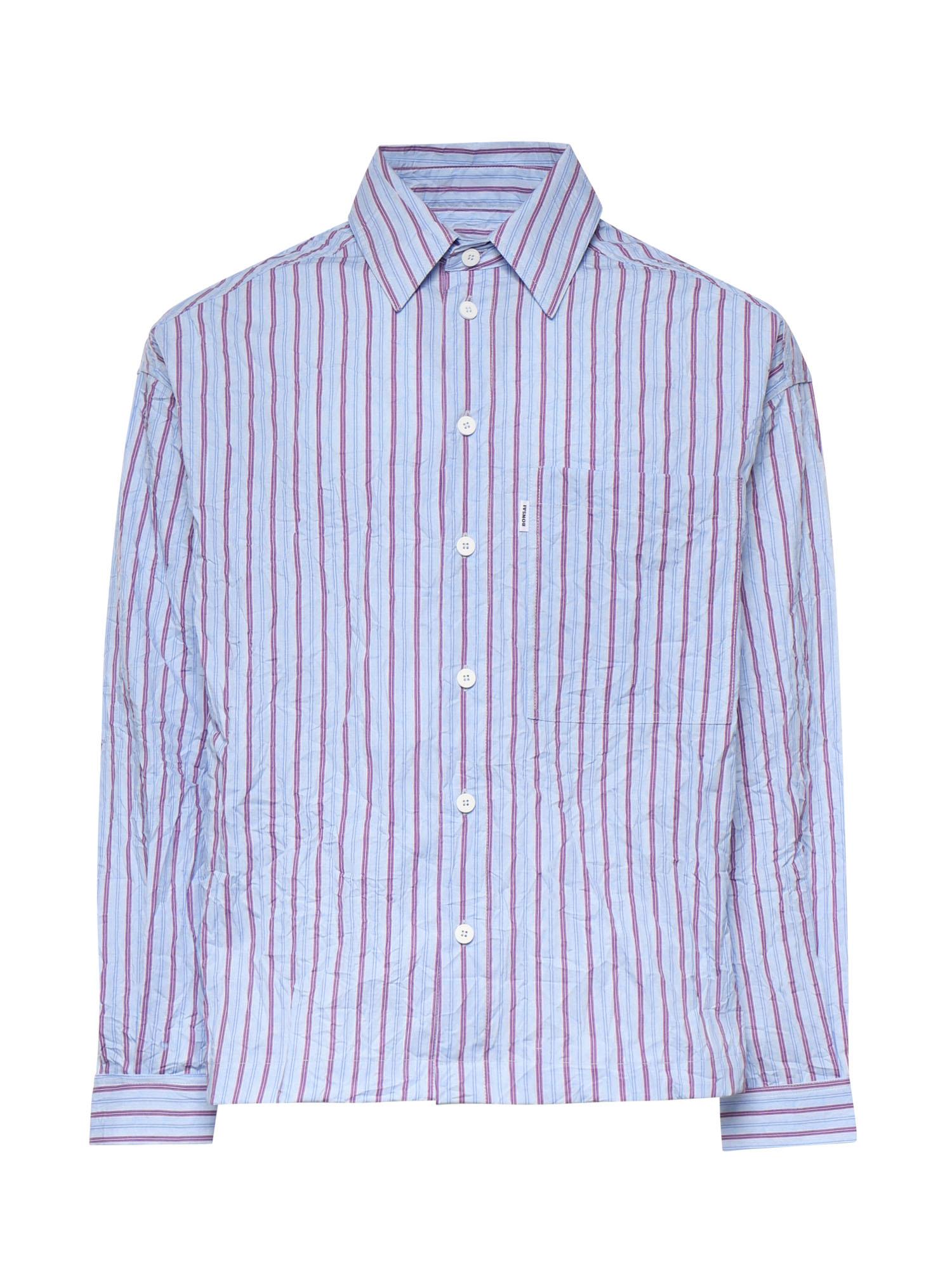 Camicia a righe con logo<BR/> SH005002 VU BONSAI 