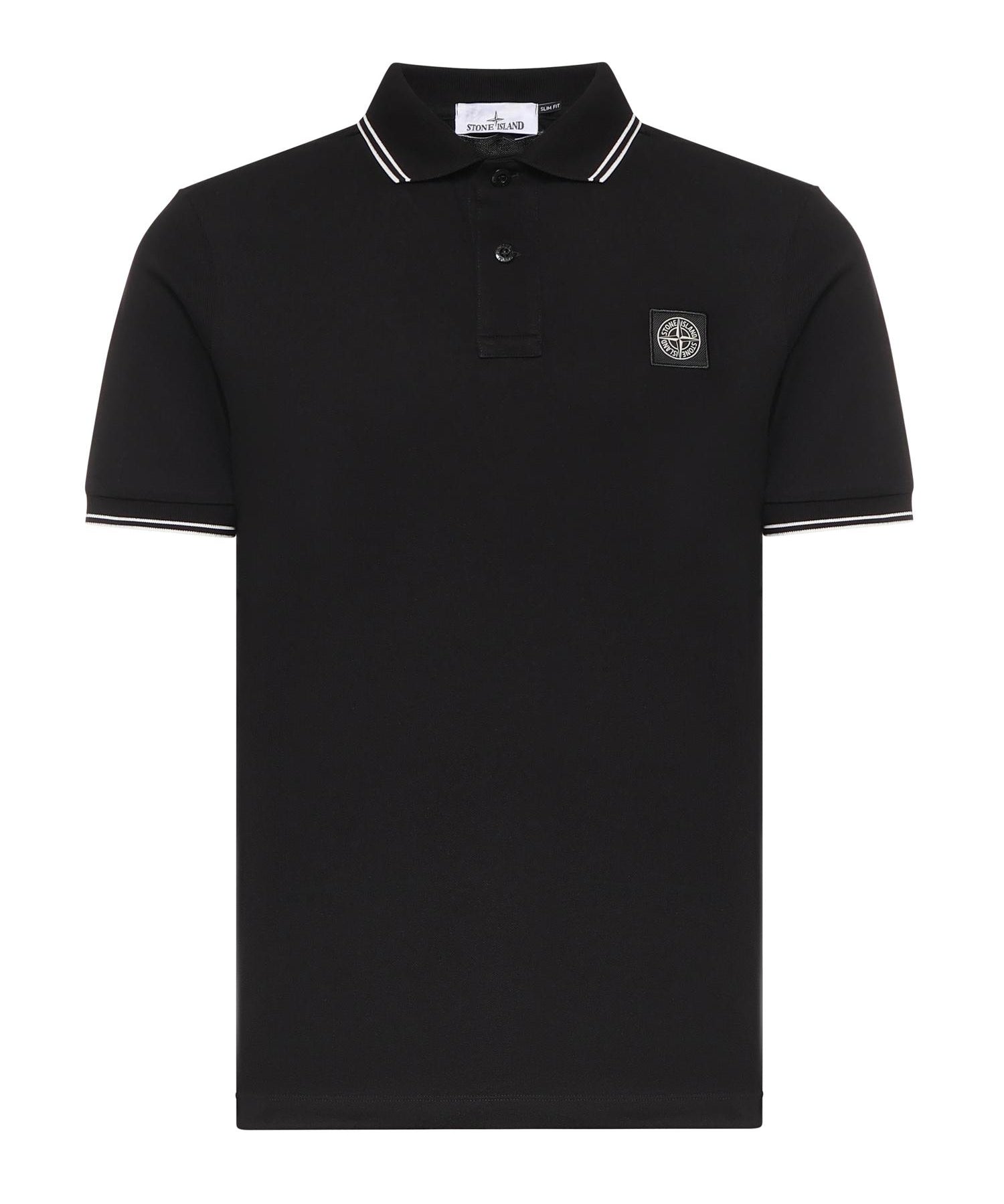 Polo in piqué di cotone con patch Compass L1S152200010 S0018V0029 STONE ISLAND 