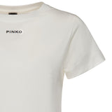 T-shirt con logo lettering 100373 A34FZ05 PINKO 