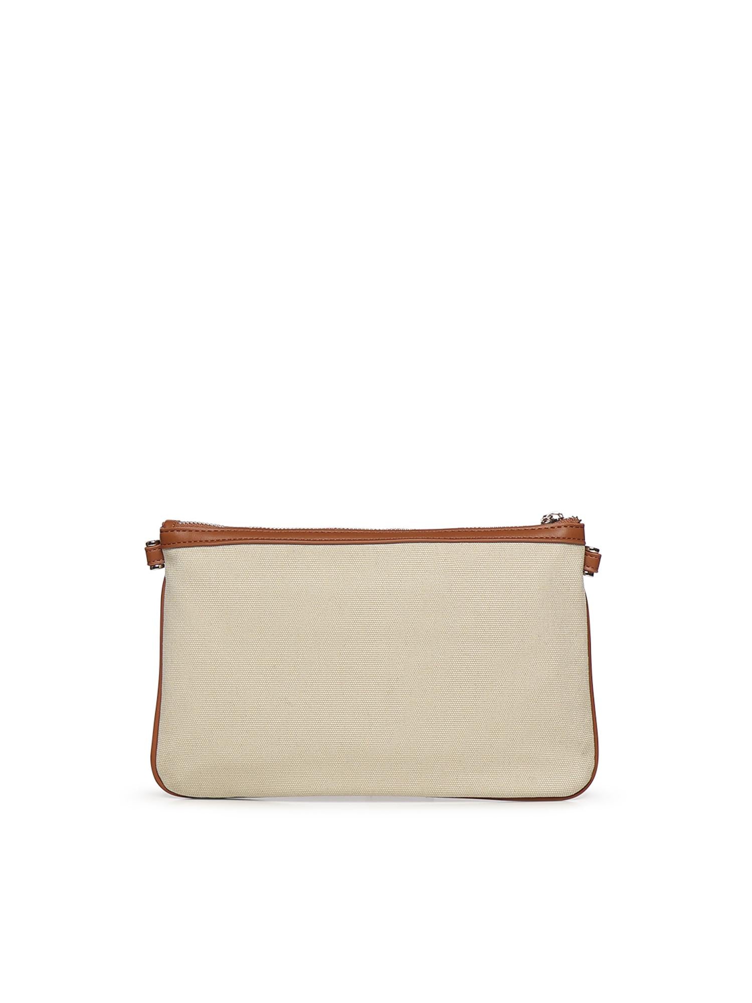 Clutch Responsible con logo 73BS9N004 RESPONSIBLEOFF WHITE/CUOIO V° 73 