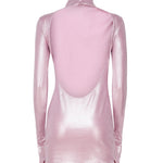 Abito collo alto con scollo T150162A TJV040PINK THE ANDAMANE 