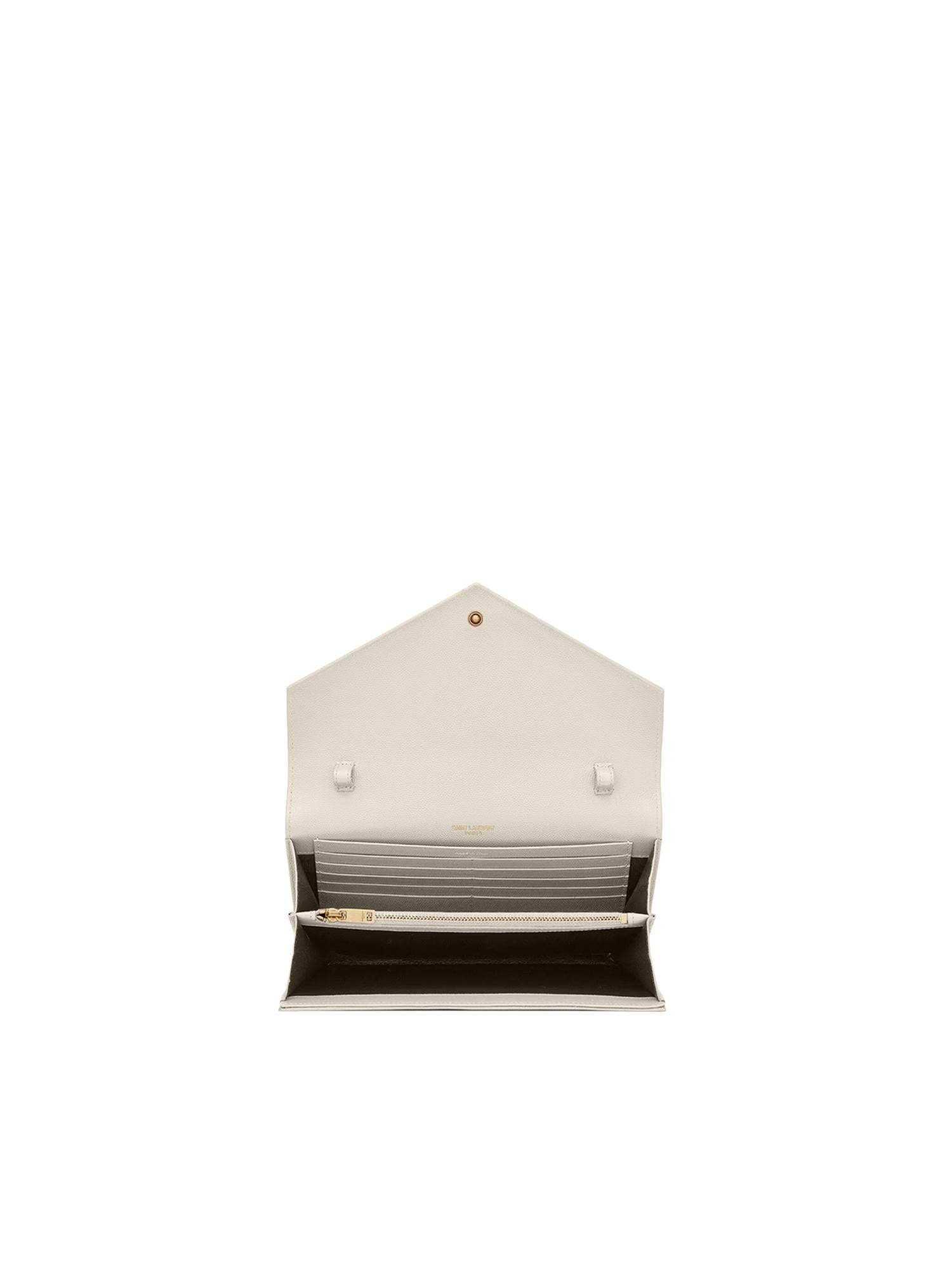 Pochette con catena Cassandre in pelle grain de poudre 377828 BOW019207 SAINT LAURENT 