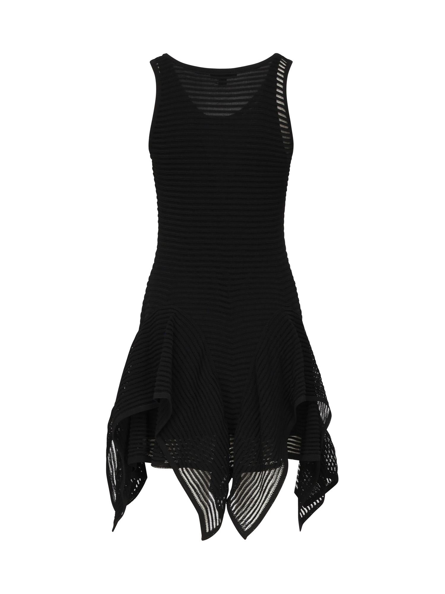 Abito corto con ruche in maglia AA9R2710K074B 995 ALAIA 