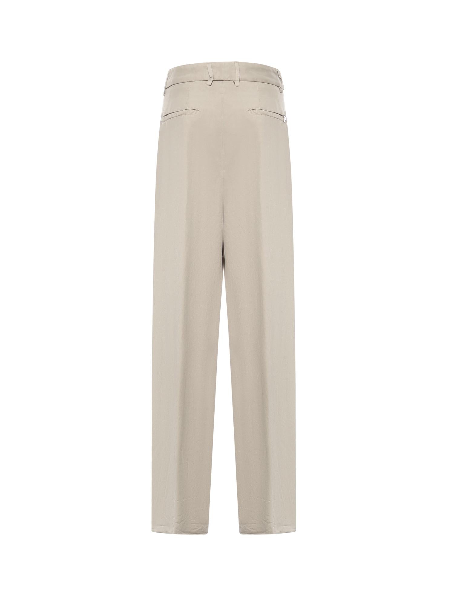 Pantaloni Elois in lino e lyocell DP843 CF0197DBM5010 DONDUP 