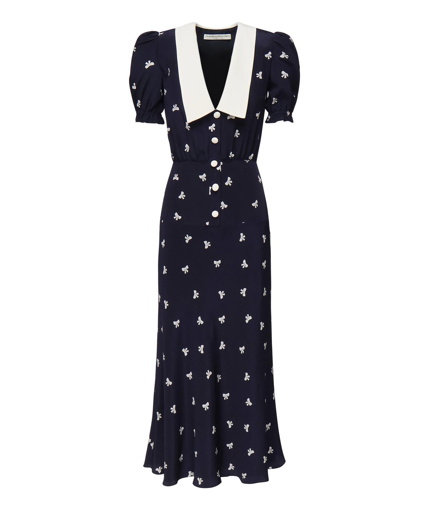 Abito con stampa fiocchi e colletto FABX4113F4595 1844 ALESSANDRA RICH 