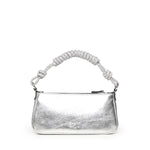 Mini bag Half Moon Horizontal in pelle laminata con strass 105915 A2WDZZFN PINKO 