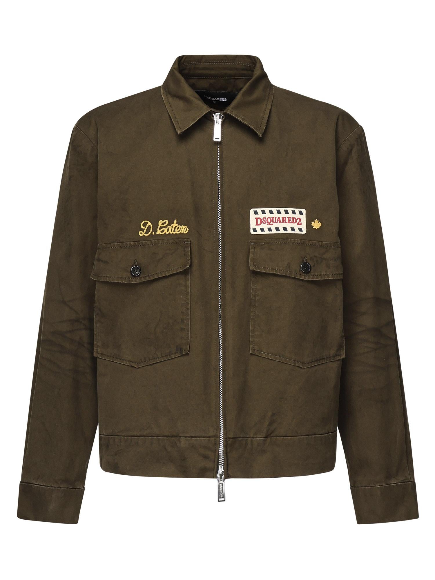 Giacca con zip e logo<BR/> S74AM1581 S41794728 DSQUARED2 