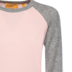 Baseball tee in cashmere W40610JL POWDER PINK/HEATHER GREY GUEST IN RESIDENCE 