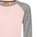 Baseball tee in cashmere W40610JL POWDER PINK/HEATHER GREY GUEST IN RESIDENCE 