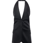 Top incrociato in satin 79AJM692 N0451899 GENNY 