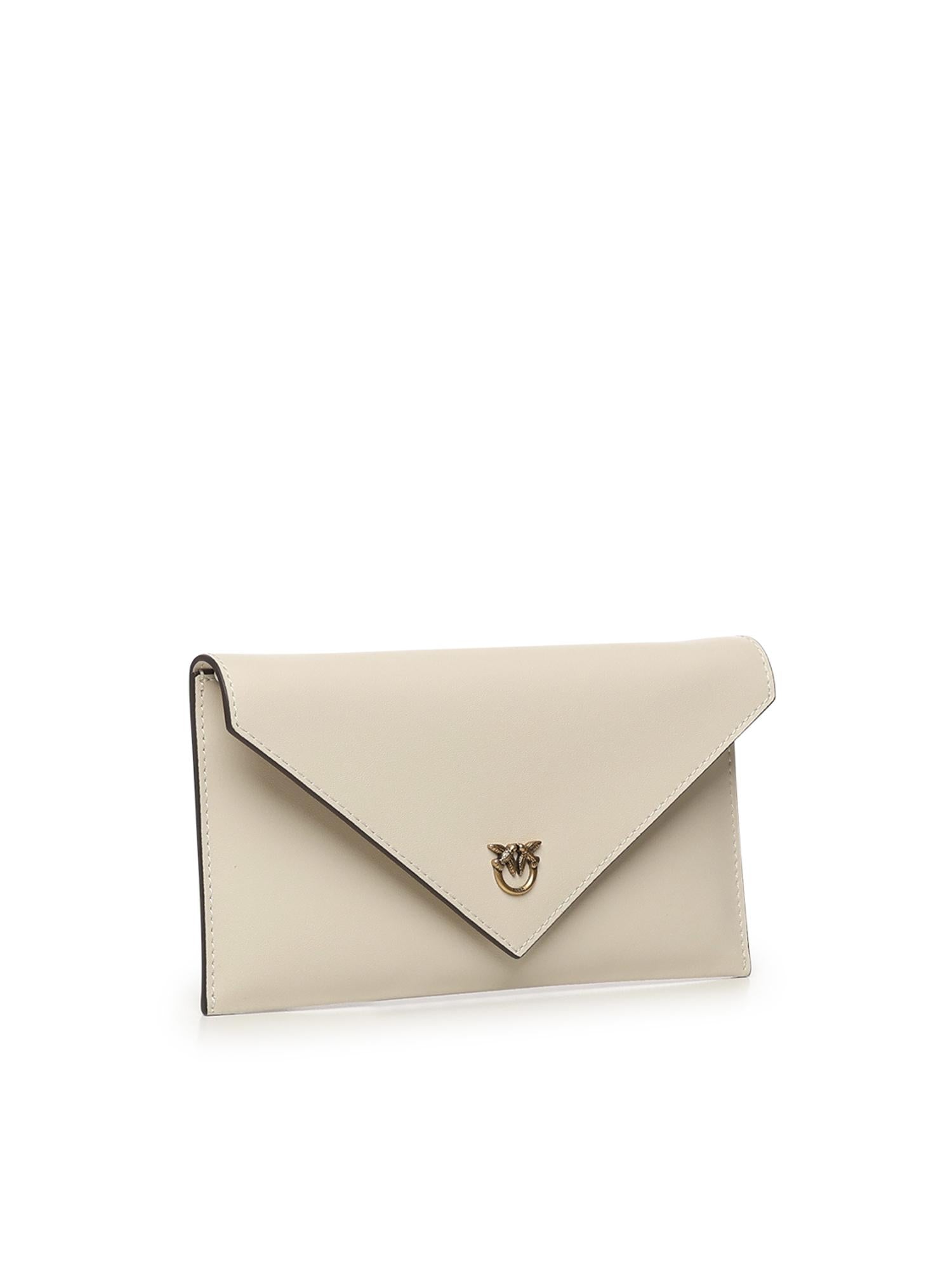 Bustina in pelle con logo Love Birds 105347 A0F1Z14Q PINKO 